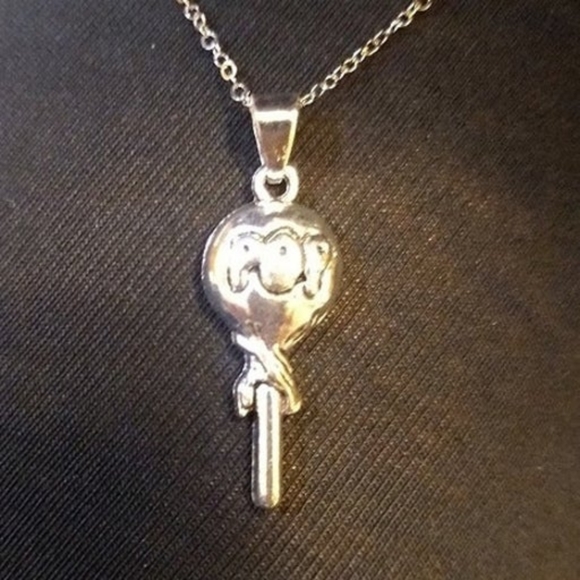 Tootsie Pop Necklace, Lollypop, Sucker Necklace, 18 inch chain - Picture 6 of 6